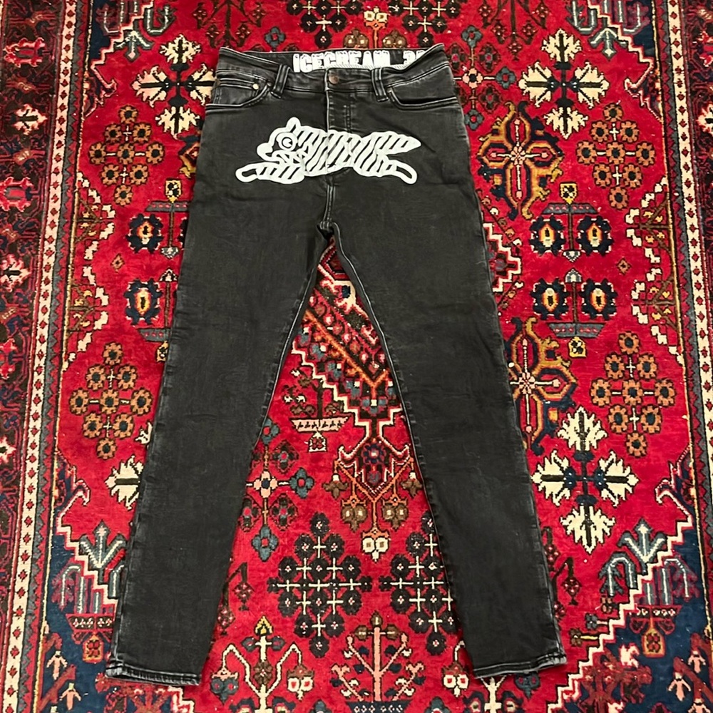 Ice cream reflective jeans.